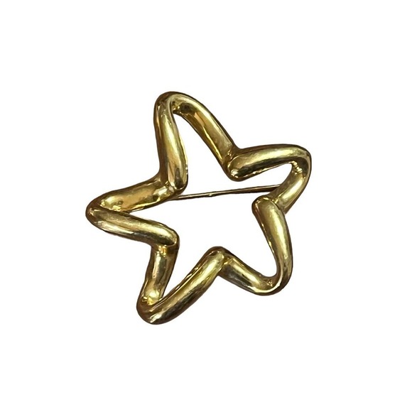 Lady Remington Gold Freestyle Star Pin Brooch - Picture 1 of 5
